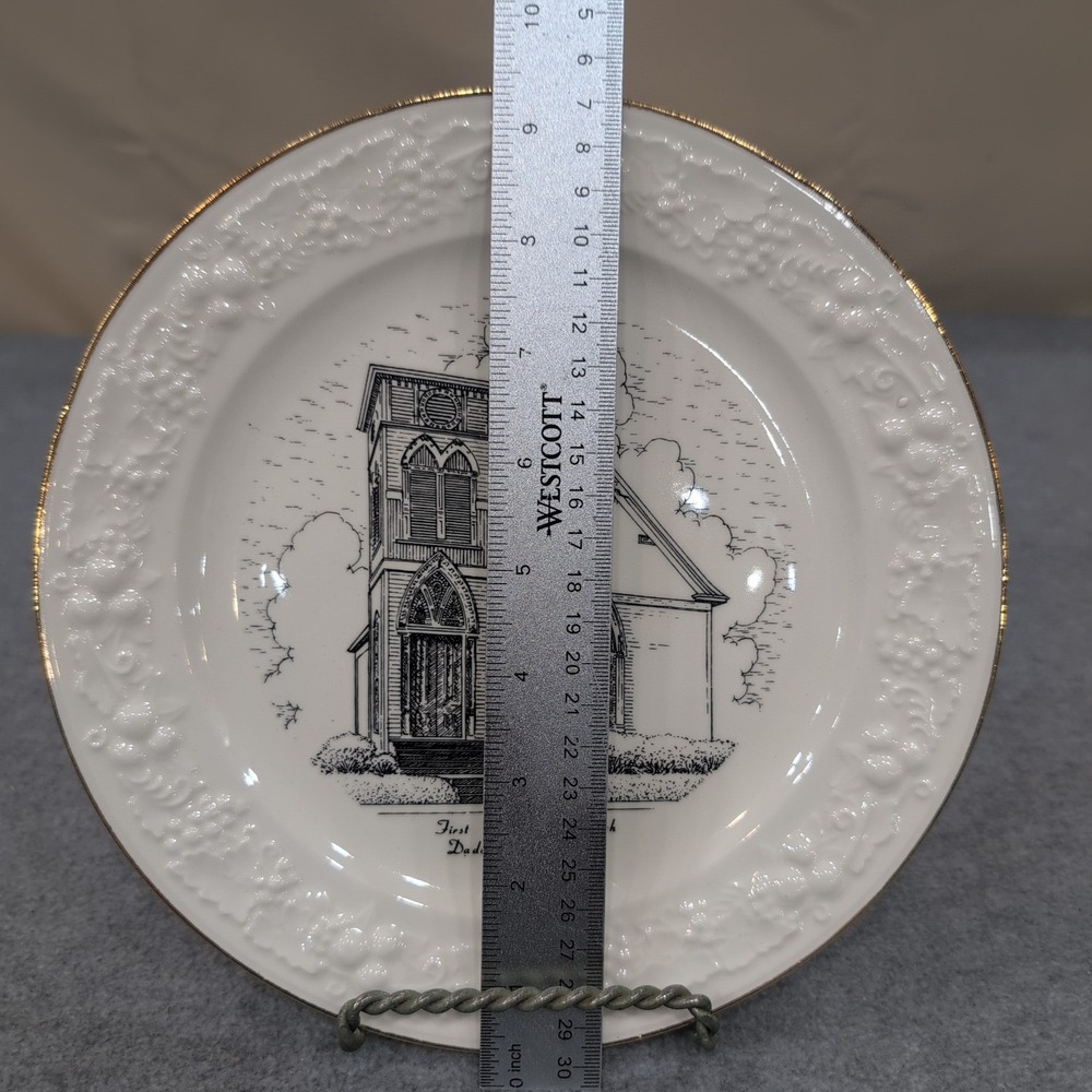 First Methodist Church Dadeville Alabama Homer Laughlin Plate Gold Rim - Picture 2 of 3